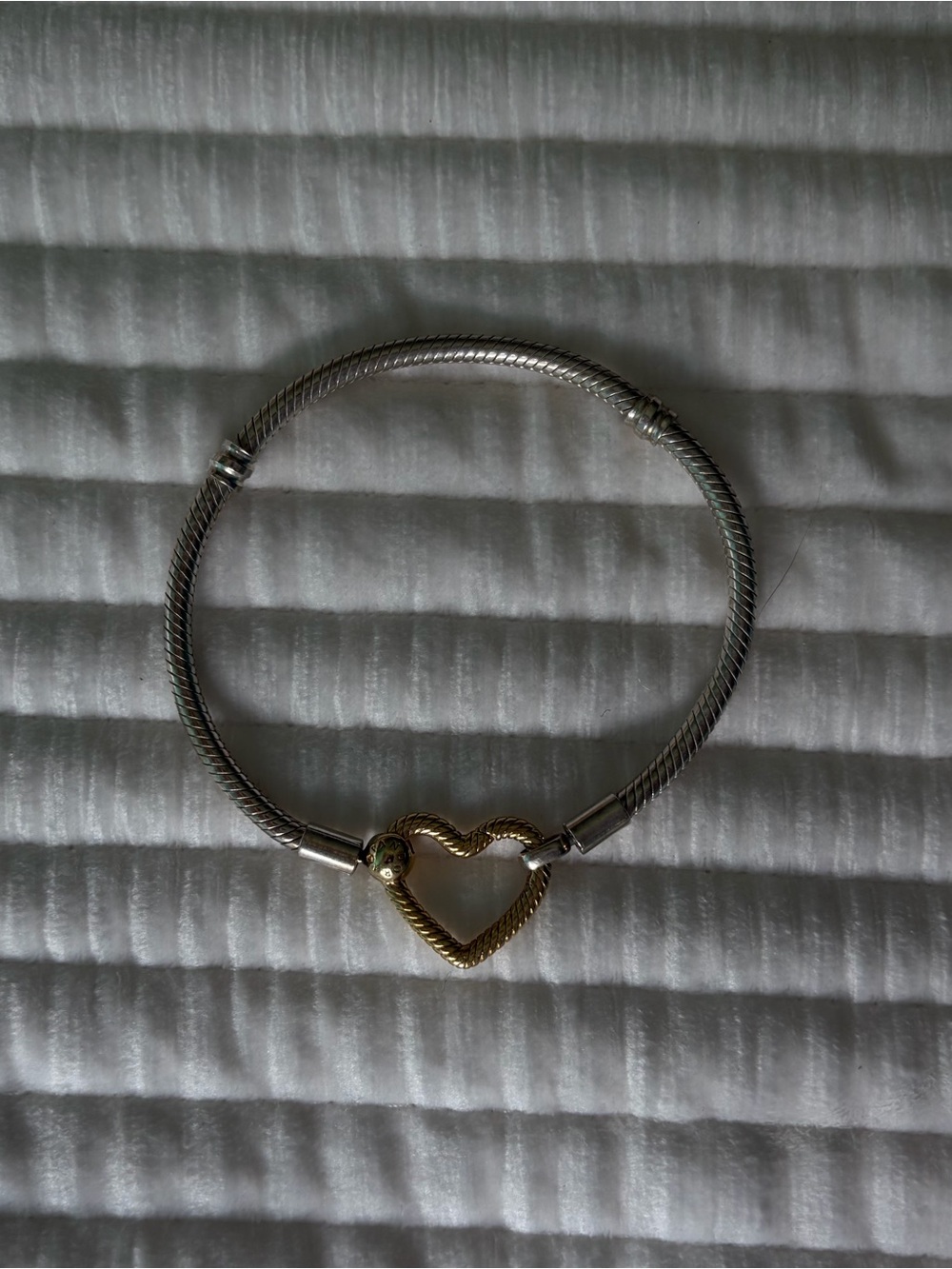 PANDORA Two-Tone Heart Charm Bracelet - Gold & Silver Women’s Jewelry